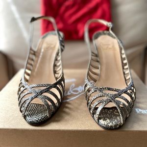 Snake print Louboutin Slingbacka - GUC size 37